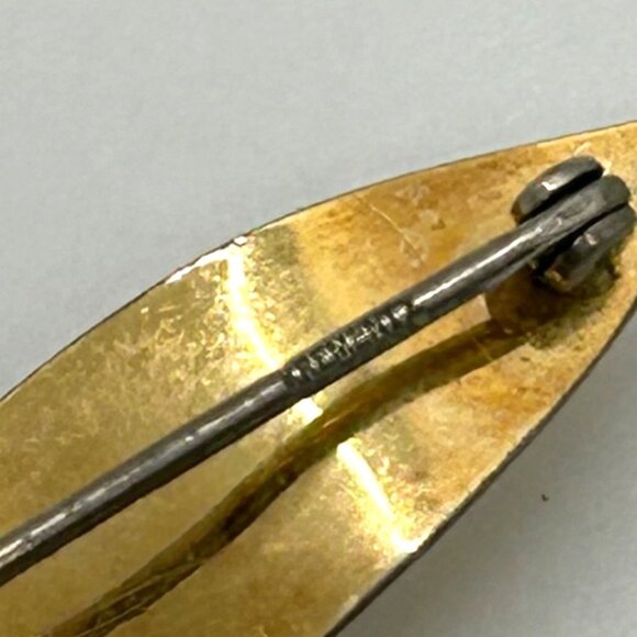 Vintage Krementz Brooch Pin Gold-Tone Leaf & Faux Pearl Floral 1.5 inch - Picture 16 of 16